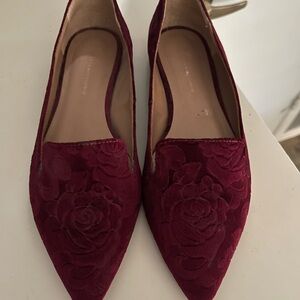 Anthropologie Velvet Rose Pointed flats
